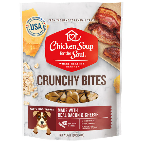 Chicken Soup For The Soul Bacon & Cheese Crunchy Bites Dog Treats (12 oz)