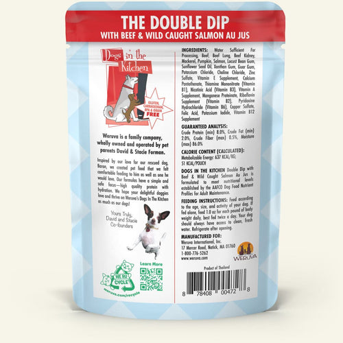 Weruva Dogs in the Kitchen The Double Dip Grain Free Beef and Salmon Dog Food Pouches (2.8-oz, single pouch)