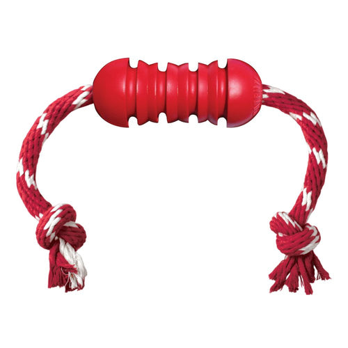 Kong Dental with Rope (Medium, Red)