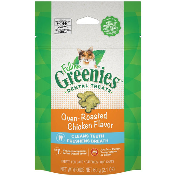 FELINE GREENIES™ Dental Treats Oven Roasted Chicken Flavor (4.6 oz)