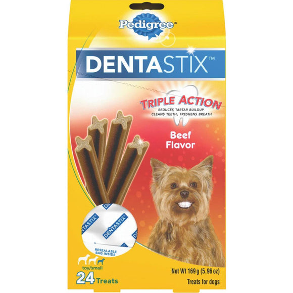 Pedigree Dentastix Toy Dog Beef Flavor Dental Dog Treat (24-Pack)