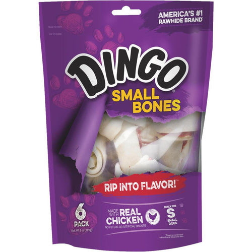 Dingo Meat Jerky Bone 4 In. Rawhide Chew, (6-Pack)