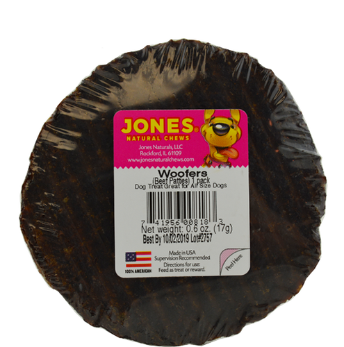 Jones Natural Chews Beef Woofers Dog Treat (1 Pk)