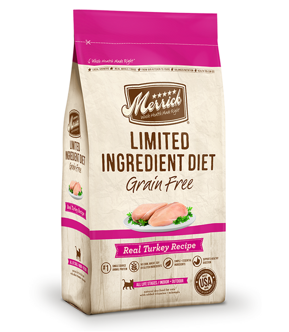 Merrick Limited Ingredient Diet Grain Free Real Turkey Recipe Dry Cat Food (4-lb)