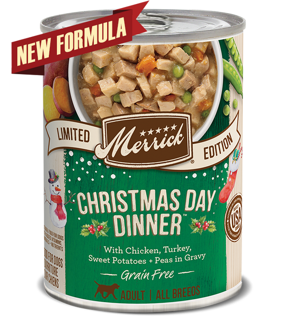 Merrick Pet Care Grain Free Christmas Day Dinner Seasonal Recipe in Gravy (12.7 oz Single)