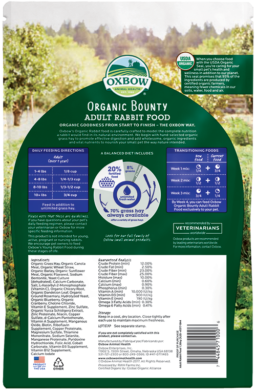 Oxbow Organic Bounty - Adult Rabbit (3 lbs)