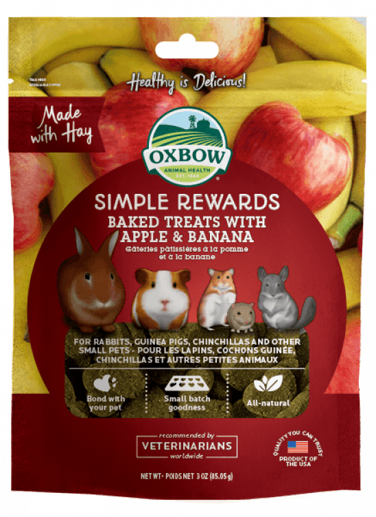 Oxbow Simple Rewards Baked Treats with Apple & Banana (3 oz)