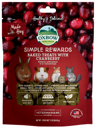Oxbow Simple Rewards Baked Treats with Cranberry (3-oz)