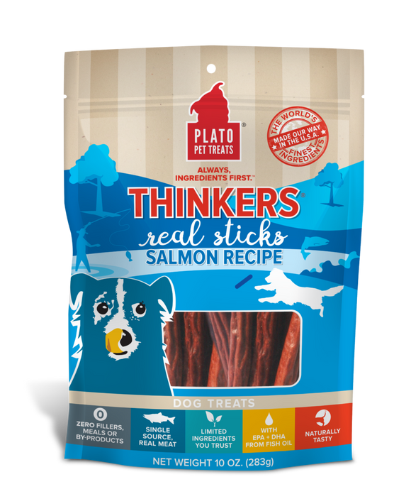 Plato Thinkers Salmon Meat Stick Dog Treats (22 oz)
