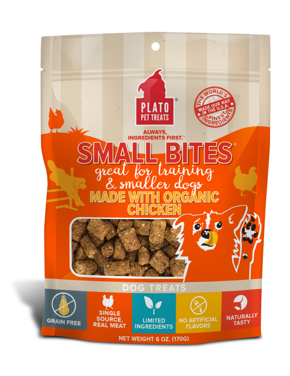 Platos Pet Treats Small Bites Made With Organic Chicken Meaty Morsel Dog Treats (4 oz)