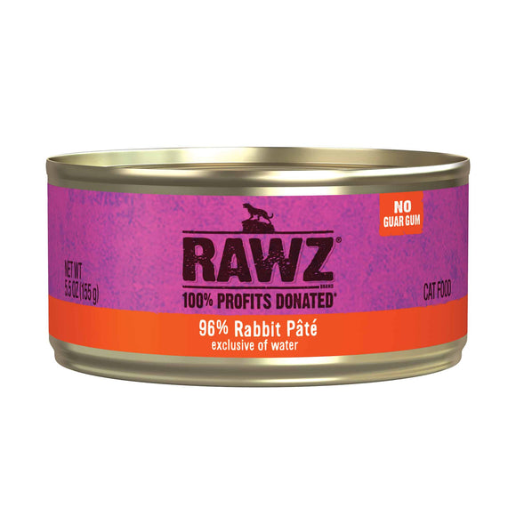 RAWZ® 96% Rabbit Pâté Cat Food (5.5 oz Cans)