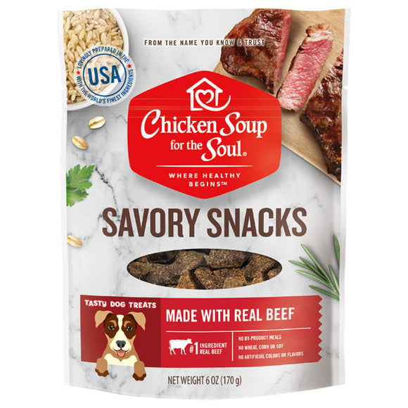 Chicken Soup For The Soul Beef Savory Snacks Dog Treats (6 oz)