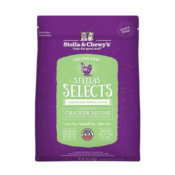 Stella & Chewy's Stella's Selects Cage-Free Chicken Frozen Raw Cat Food (1-lb)