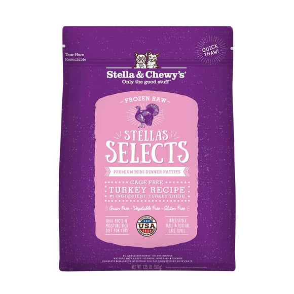 Stella & Chewy's Stella's Selects Cage-Free Turkey Frozen Raw Cat Food (1-lb)