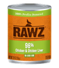 Rawz 96% Chicken & Chicken Liver Dog Food (12.5 oz)