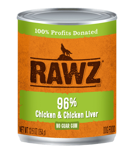 Rawz 96% Chicken & Chicken Liver Dog Food (12.5 oz)