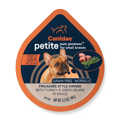 Canidae PURE Petite Grain Free, Limited Ingredient, Small Breed Wet Dog Food, Morsels Turkey and Green Beans (3.5-oz, single cup)