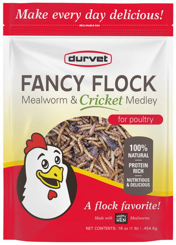 Durvet Fancy Flock™ Mealworm & Cricket Blend (16 Oz)