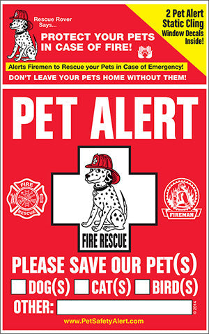 Pet Safety Alert Pet Alert Decal (2 Pack)