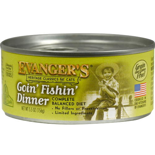 Evanger's Heritage Classic Goin’ Fishin’ Dinner For Cats (5.5 Oz & Case Of 24)