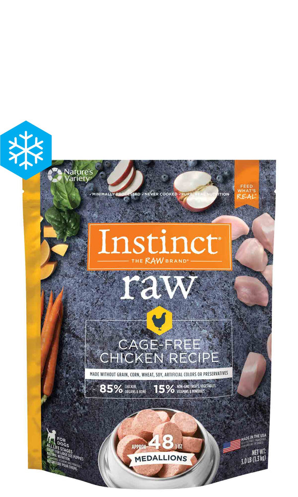 Instinct Raw Frozen Medallions Cage-Free Chicken Recipe (3 lb)
