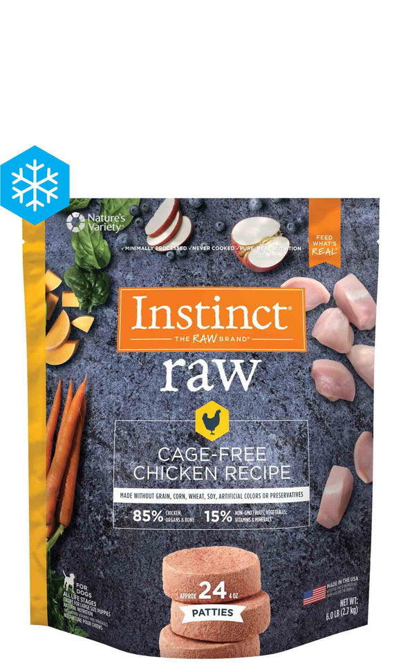 Instinct Raw Frozen Patties Cage-Free Chicken Recipe (6.0 lb)