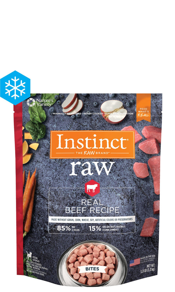 Instinct Raw Frozen Bites Real Beef Recipe (4 lb)