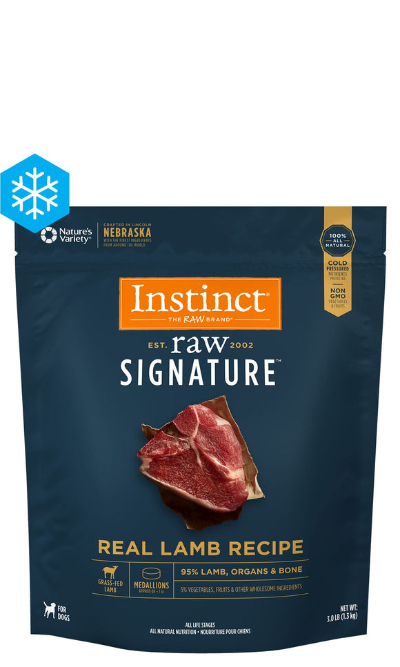 Instinct Raw Signature Frozen Medallions Real Lamb Recipe (3 lb)