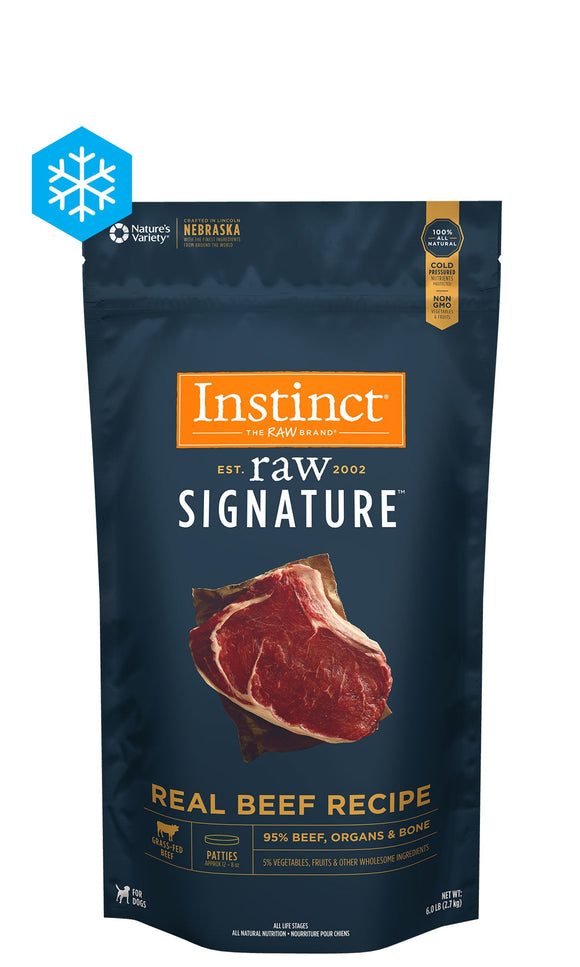 Instinct Raw Signature Frozen Patties Real Beef Recipe (6 lb)