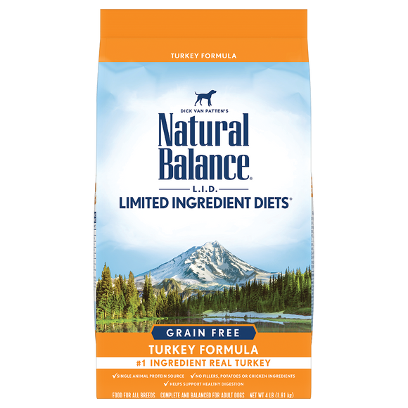 Natural Balance Grain Free Turkey Dry Dog Formula (4 lb)