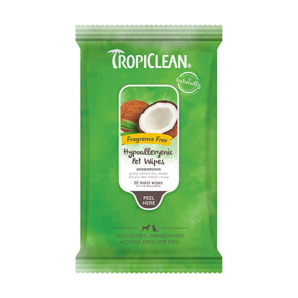 TropiClean Hypoallergenic Cleaning Pet Wipes (100 Count)