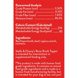 Stella & Chewy's Grass Fed Beef Broth Food Topper for Dogs (11-oz)