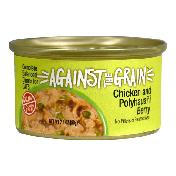 Against the Grain Farmers Market Grain Free Chicken & Polyhauaii Berry Canned Cat Food (2.8-oz, single can)