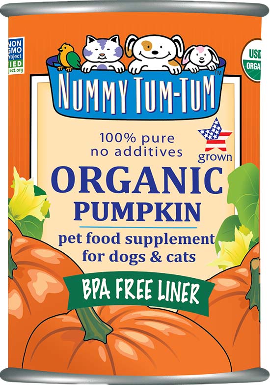 Nummy Tum Tum Organic Pumpkin Pet Food Supplement for Dogs & Cats (15 oz)