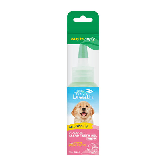 TropiClean Fresh Breath No Brushing Clean Teeth Dental & Oral Care Gel for Puppies (2 oz)