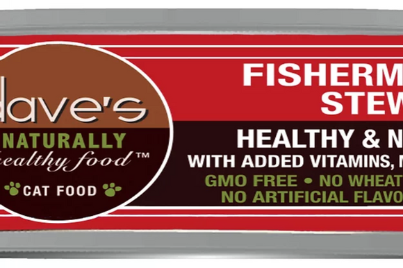 Dave’s Naturally Healthy Grain Free Cat Food Shredded Fisherman Stew (5.5 oz Single Can)