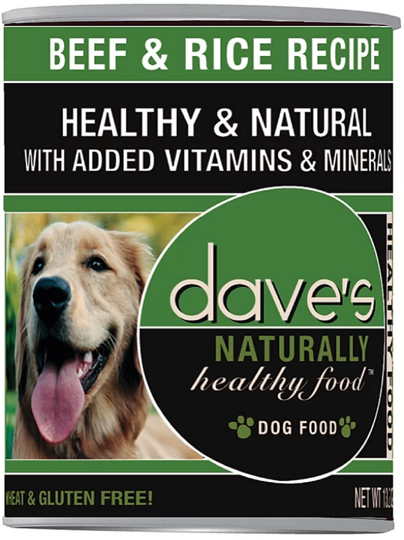 Dave’s Naturally Healthy Beef & Rice Canned Dog Food (13 oz Single Can)
