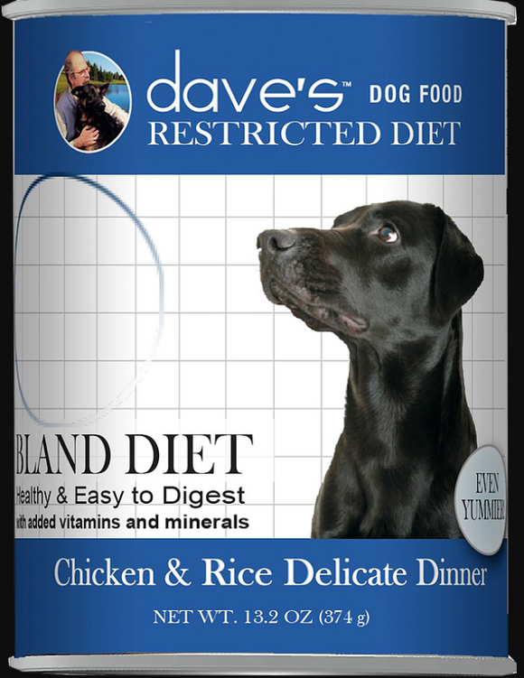 Dave's Restricted Diet Bland – Chicken and Rice Canned Dog Food (13.2 oz Single Can)