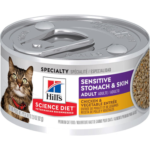 Hill's® Science Diet® Sensitive Stomach & Skin Chicken & Vegetable Entrée Cat Food (052742010243)
