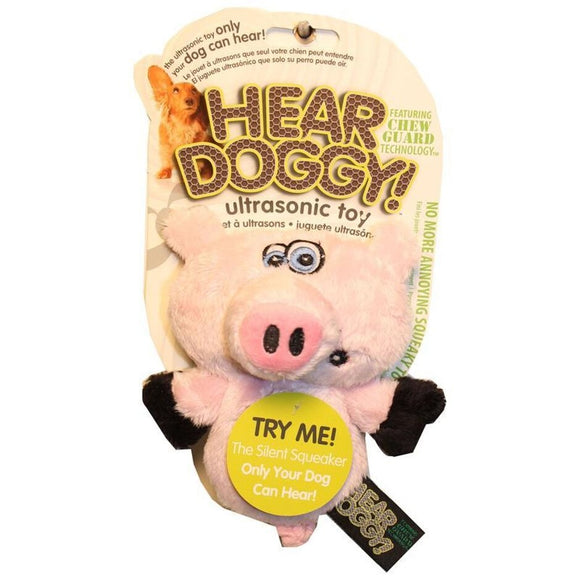HEAR DOGGY FLATTIE PIG WITH CHEW GUARD (MINI, WHITE)