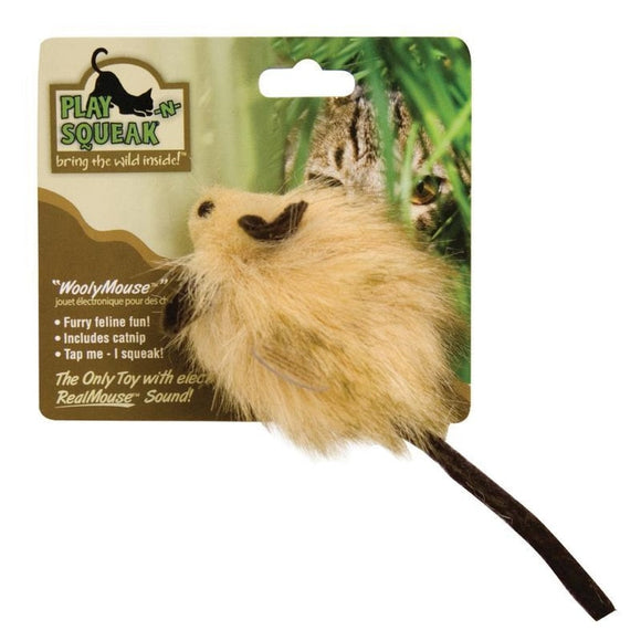 PLAY-N-SQUEAK MOUSE TOYS (TAN)