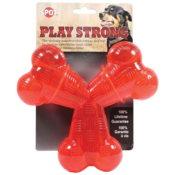 SPOT PLAY STRONG RUBBER Y BONE (6 IN, RED)
