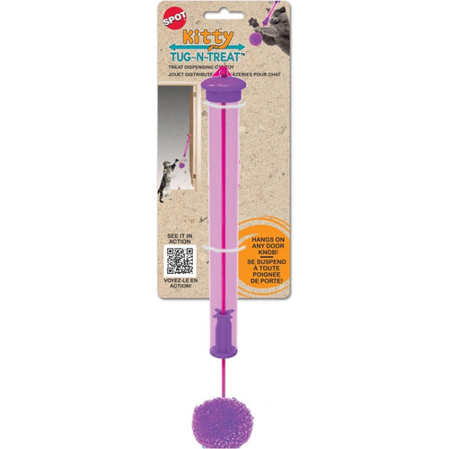 SPOT KITTY TUG'N TREAT W/CATNIP (24 IN, PURPLE)