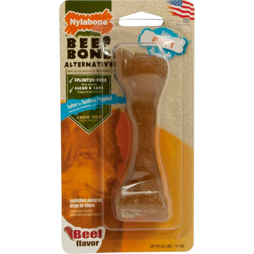 PUPPY WILD ALTERNATIVE BEEF BONE (REG, BACON)