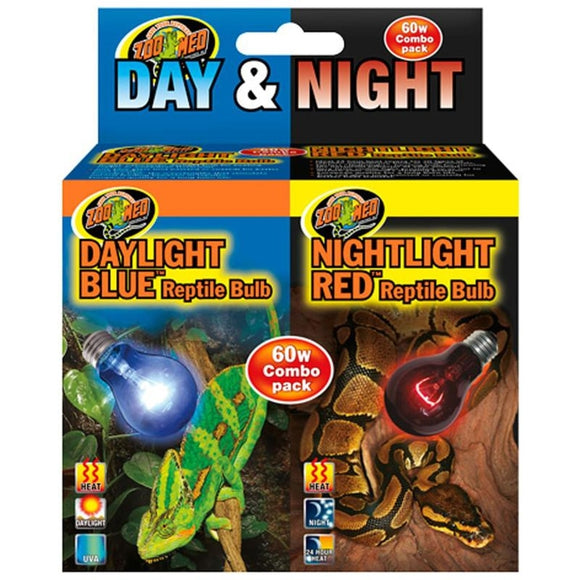 Zoo Med Day & Night Reptile Bulb Combo Pack (60 WATT)