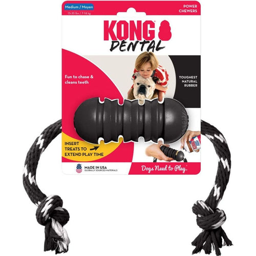 KONG EXTREME DENTAL WITH ROPE (MD, BLACK)