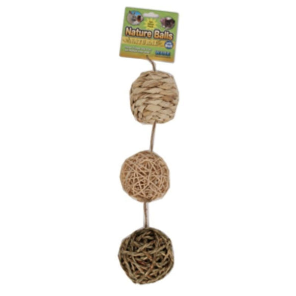 NATURE BALL VALUE PACK WITH BELL (3.5 INCH/3 PACK, NATURAL)
