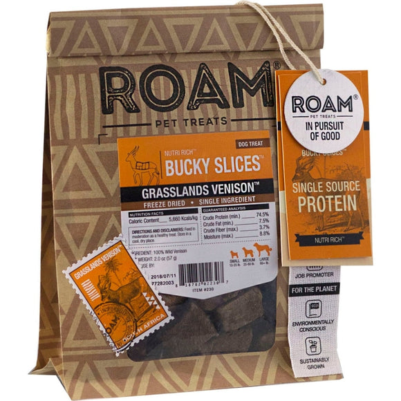 Roam Bucky Slices Grasslands Venison Freeze Dried (2 oz)