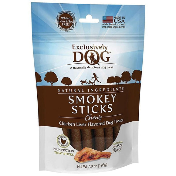 Exclusively Dog Chewy Smokey Sticks (Chicken Liver, 7-oz)