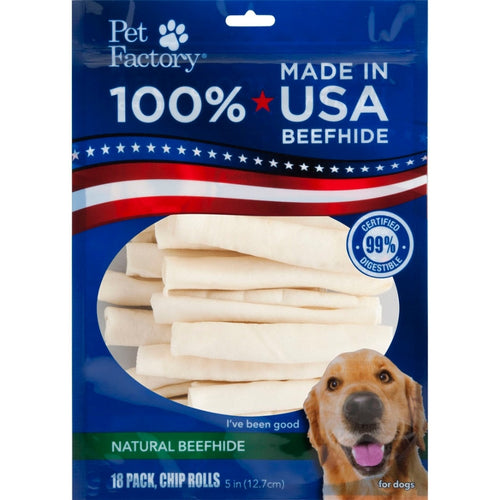 Pet Factory USA Beefhide Rolls Value Pack (5 inch/18 pack)